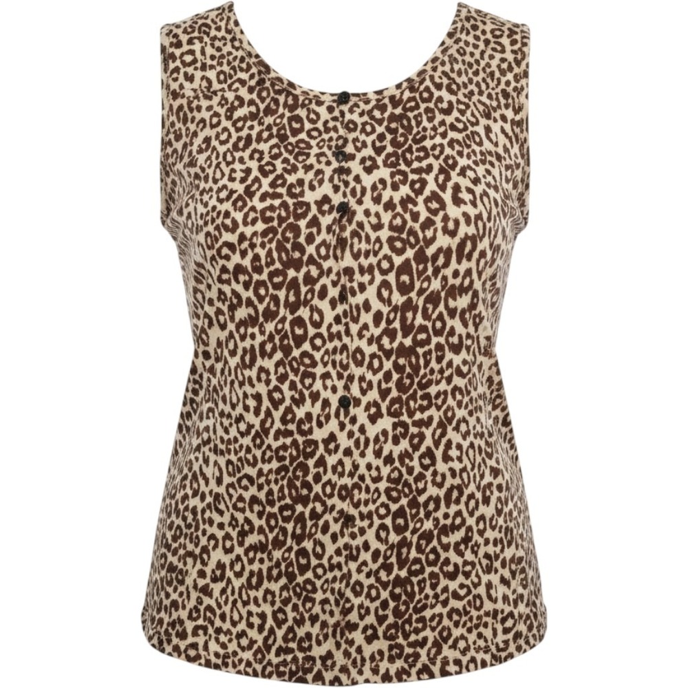 Philosphy Republic Leopard Print Top Wom 1X Excellent Button Down NEW